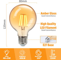 LED крушка E27 винтидж G80 4W
