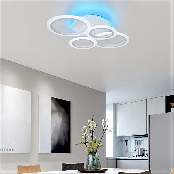 LED осветително тяло 4 Circle RGB Еквивалент 500W Дистанционно