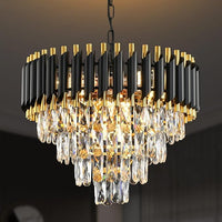 Candelabru Cristal BLACK PANTHER 400mm NEGRU + AURIU / CRISTAL / 40CM Chandeliers Crystal