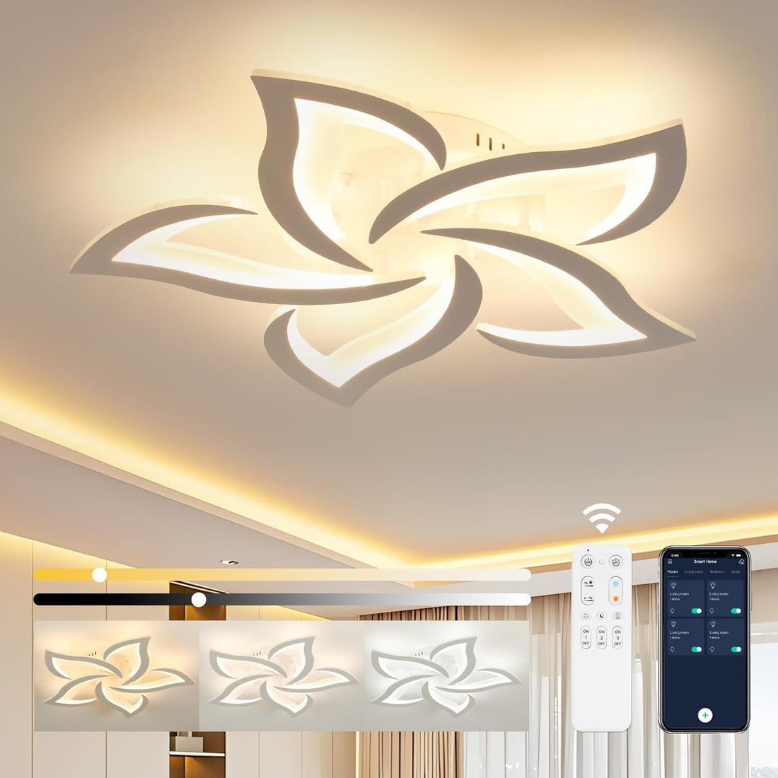 LED осветително тяло NARCISSE с дистанционно, еквивалент 500W