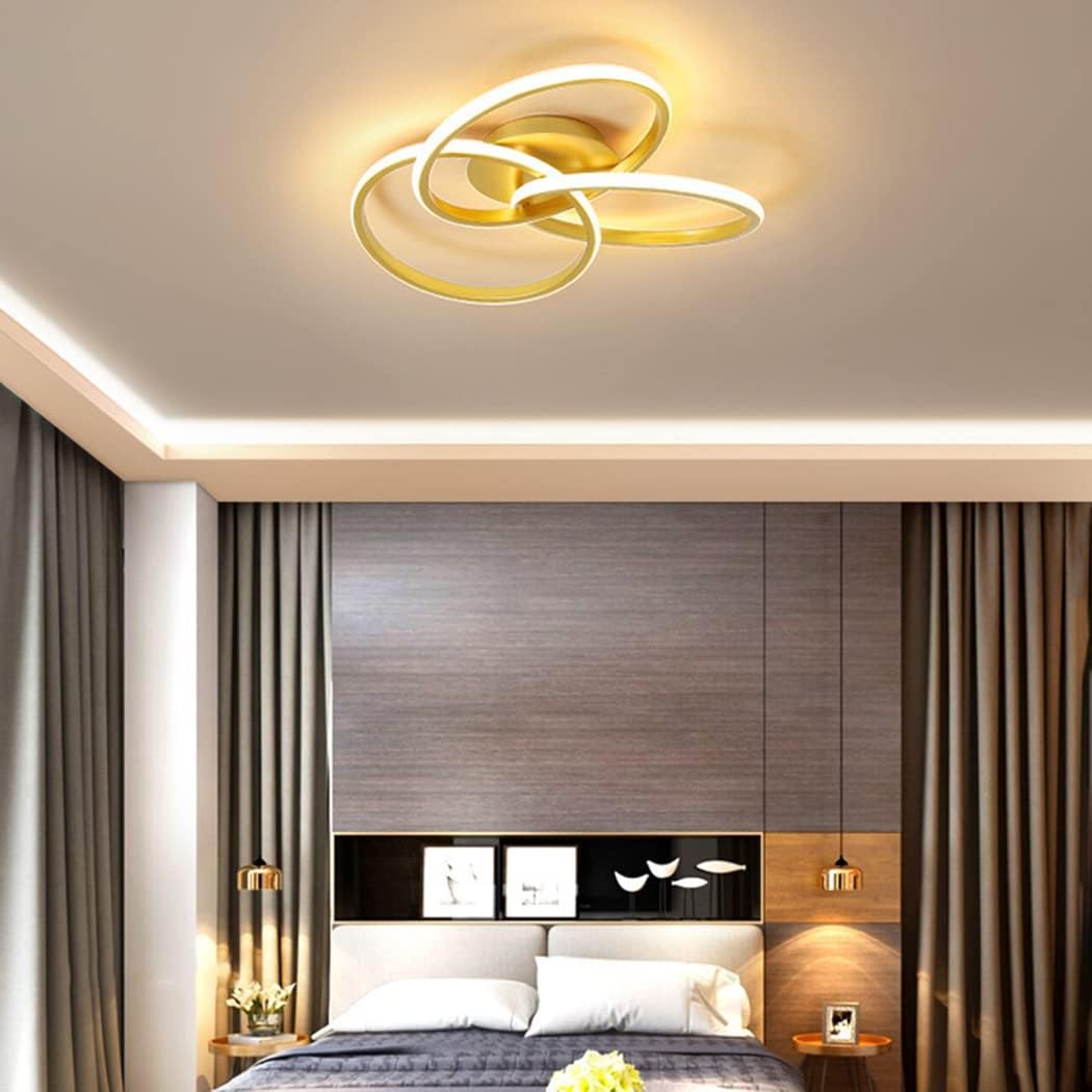 LED осветително тяло Three RINGS Gold еквивалент 400W с дистанционно