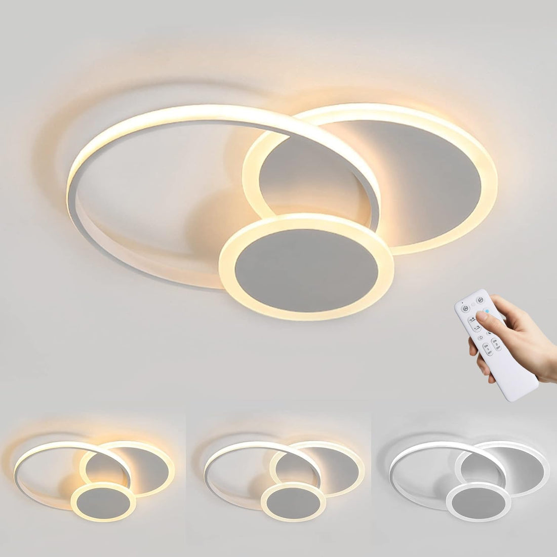 LED осветително тяло ARAGORN Rings Бял Еквивалент 500W Дистанционно