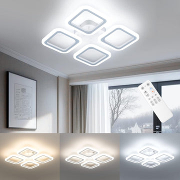 LED осветително тяло 4 SQUARES Бяло Еквивалент 250W Дистанционно
