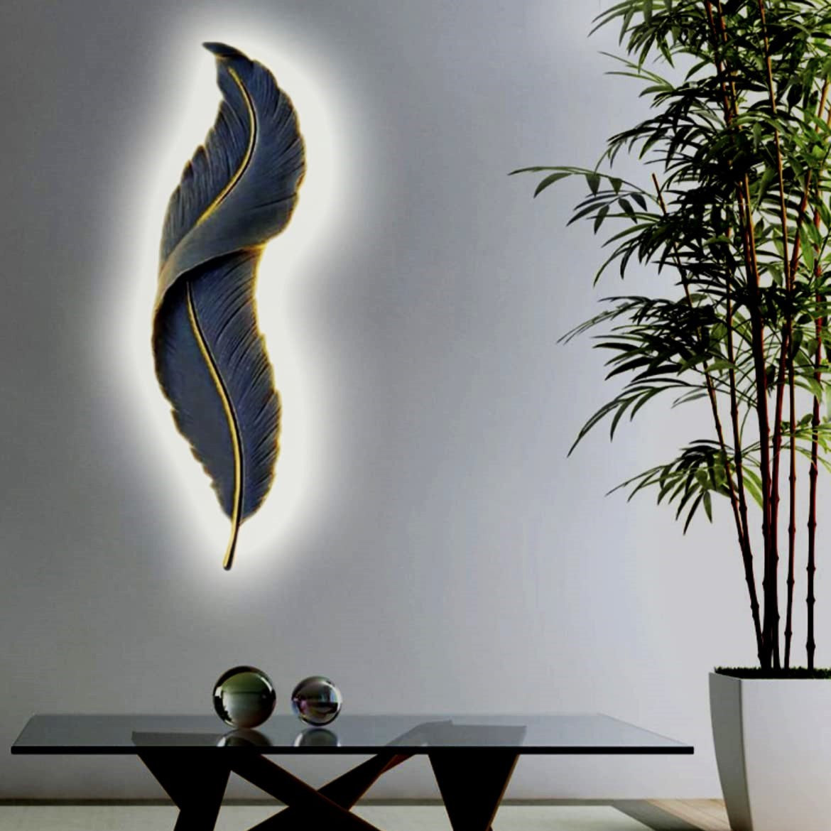 LED аплик BLACK Luxury Feather 25W 63CM