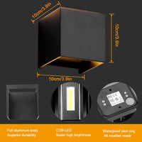 LED аплик CUBE за външен монтаж, черна, с регулируем светлинен сноп