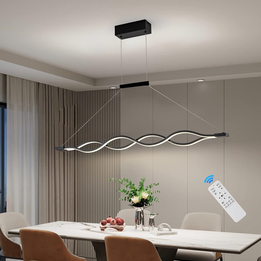 LED осветително тяло Waves Black еквивалент 800W с дистанционно