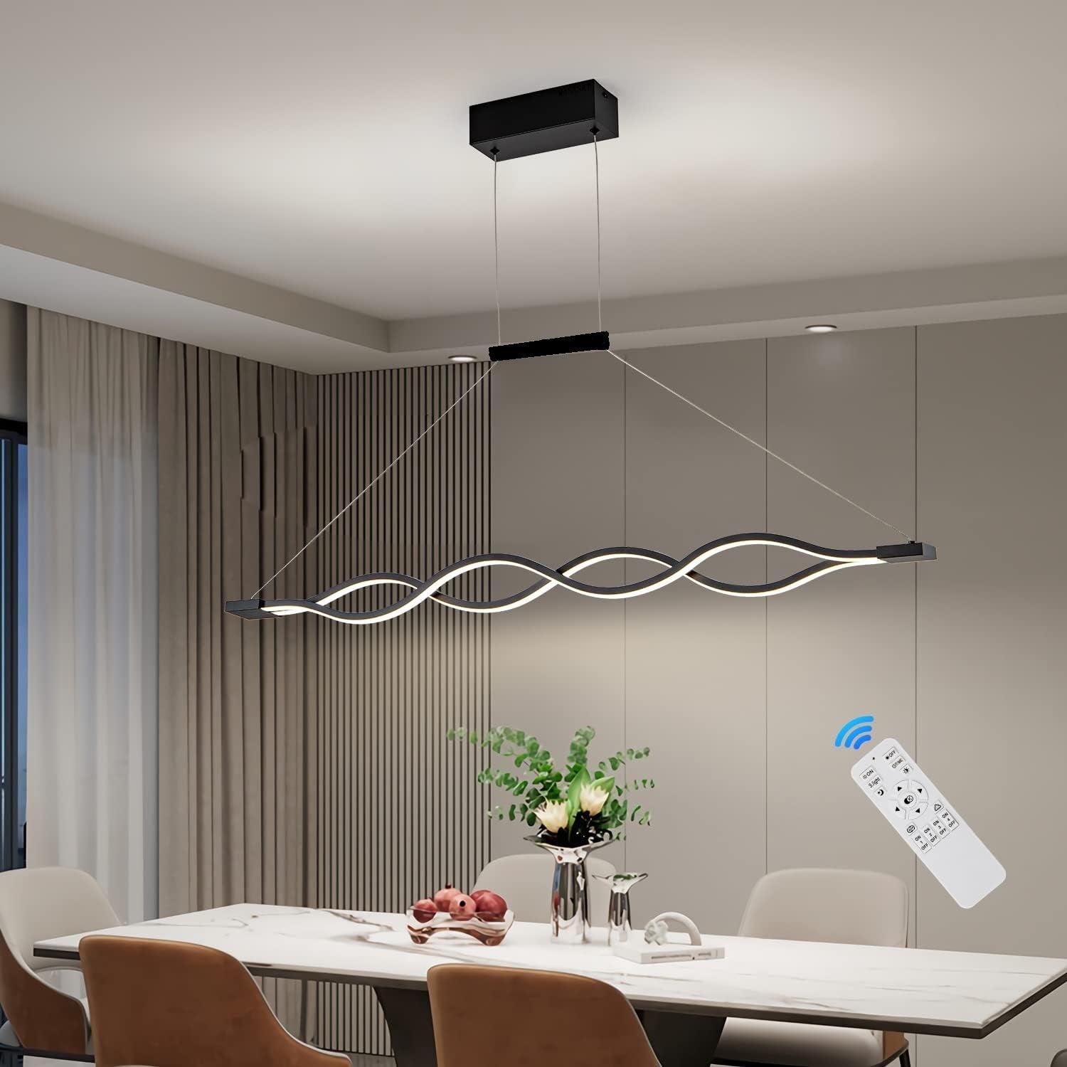 LED осветително тяло Waves Black еквивалент 800W с дистанционно