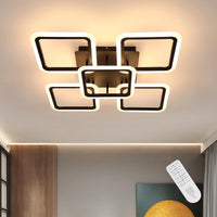 LED Осветително тяло 4+1 Big SQUARE BLACK 60CM Еквивалент 850W с дистанционно