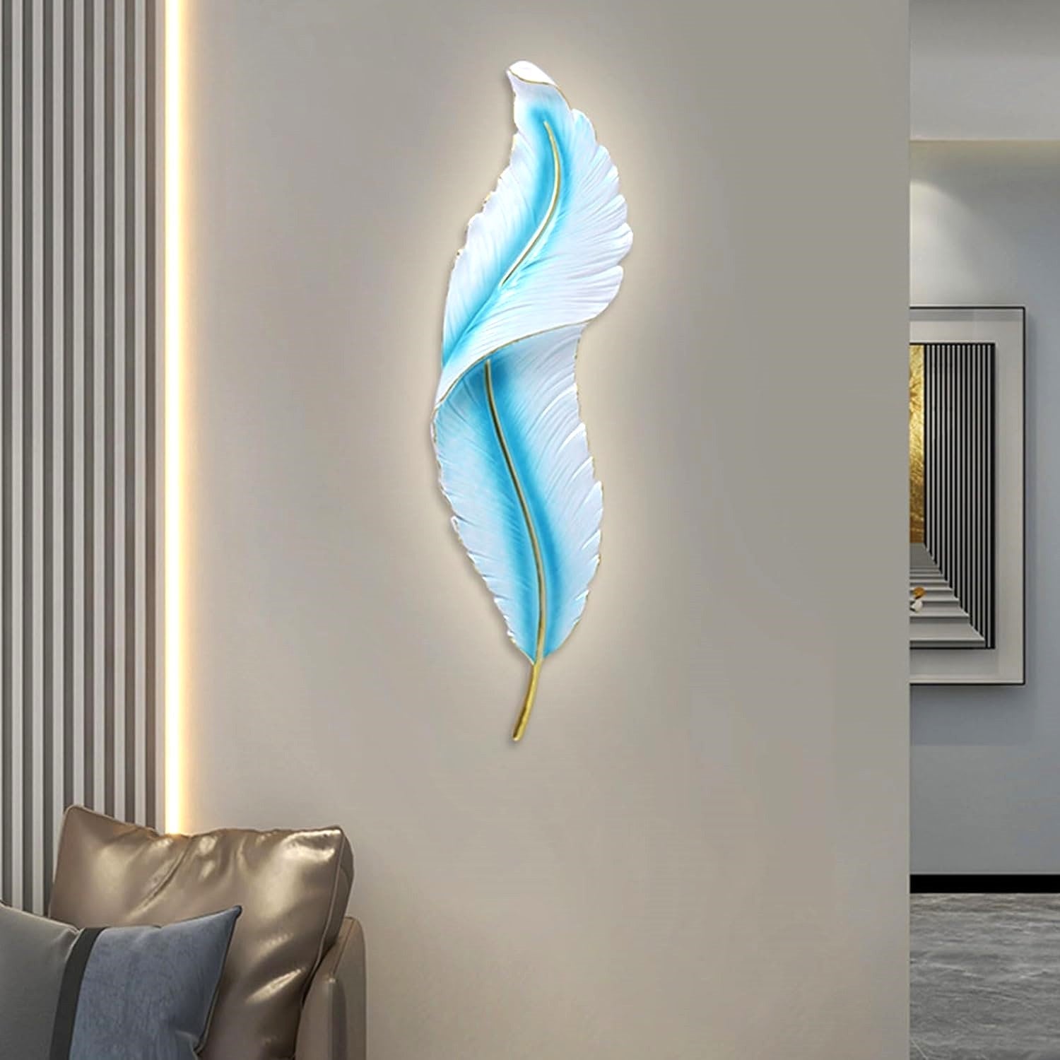 Aplica Led Luxury Feather 36W 87Cm Blue Sky Wall Light Fixtures