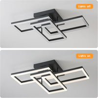 LED осветително тяло 3 Rectangular Shape Black еквивалент 300W с дистанционно
