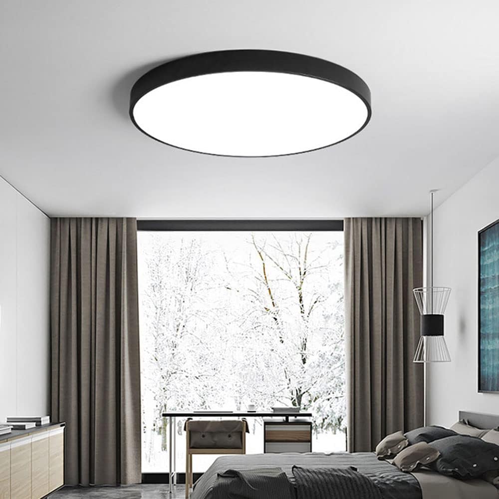 Кръгла LED плафониера 50cm IP44 ULTRA-THIN BLACK Еквивалент 600W