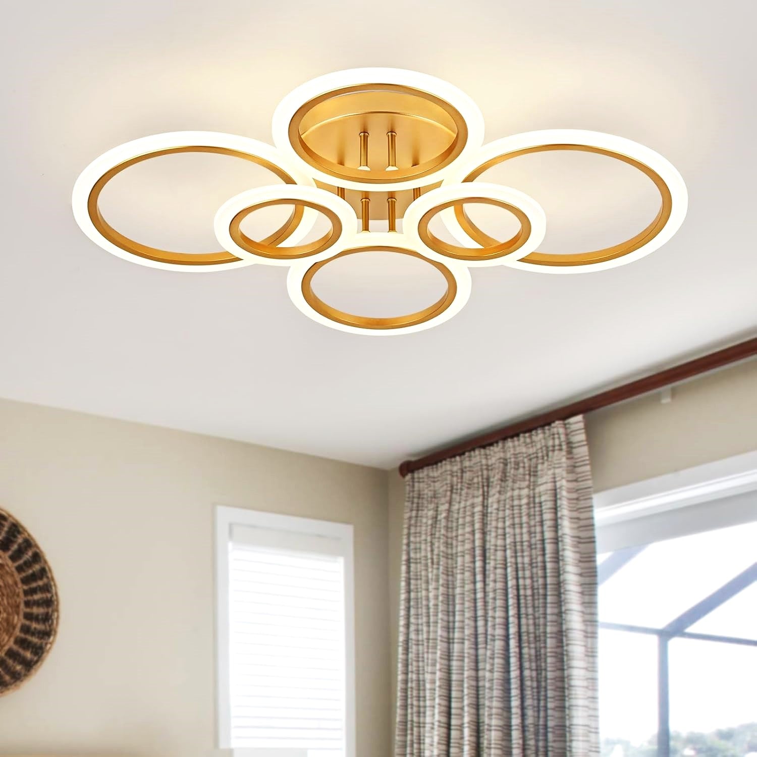 LED осветително тяло 4+2 CIRCLE MAXI GOLD Еквивалент 600W Дистанционно управление
