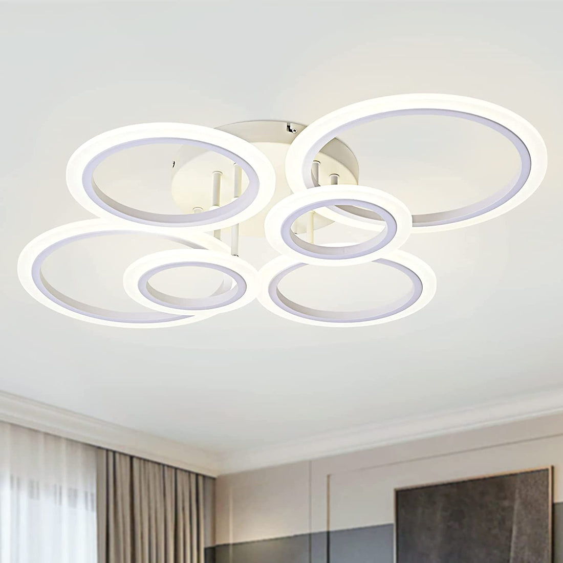 LED осветително тяло 4+2 CIRCLE MAXI Бяло Еквивалент 600W Дистанционно