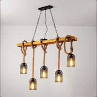 Осветително тяло Wood Design Steel Cage 5XE27