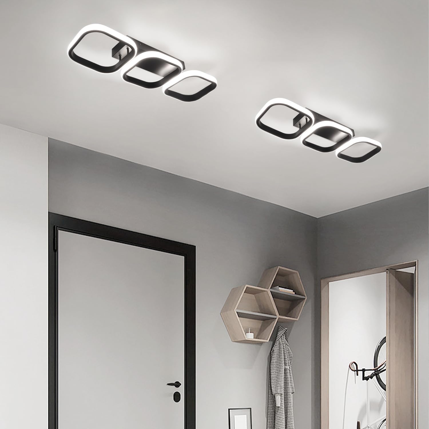 LED осветително тяло 60W ENZO SQUARE BLACK еквивалент 300W