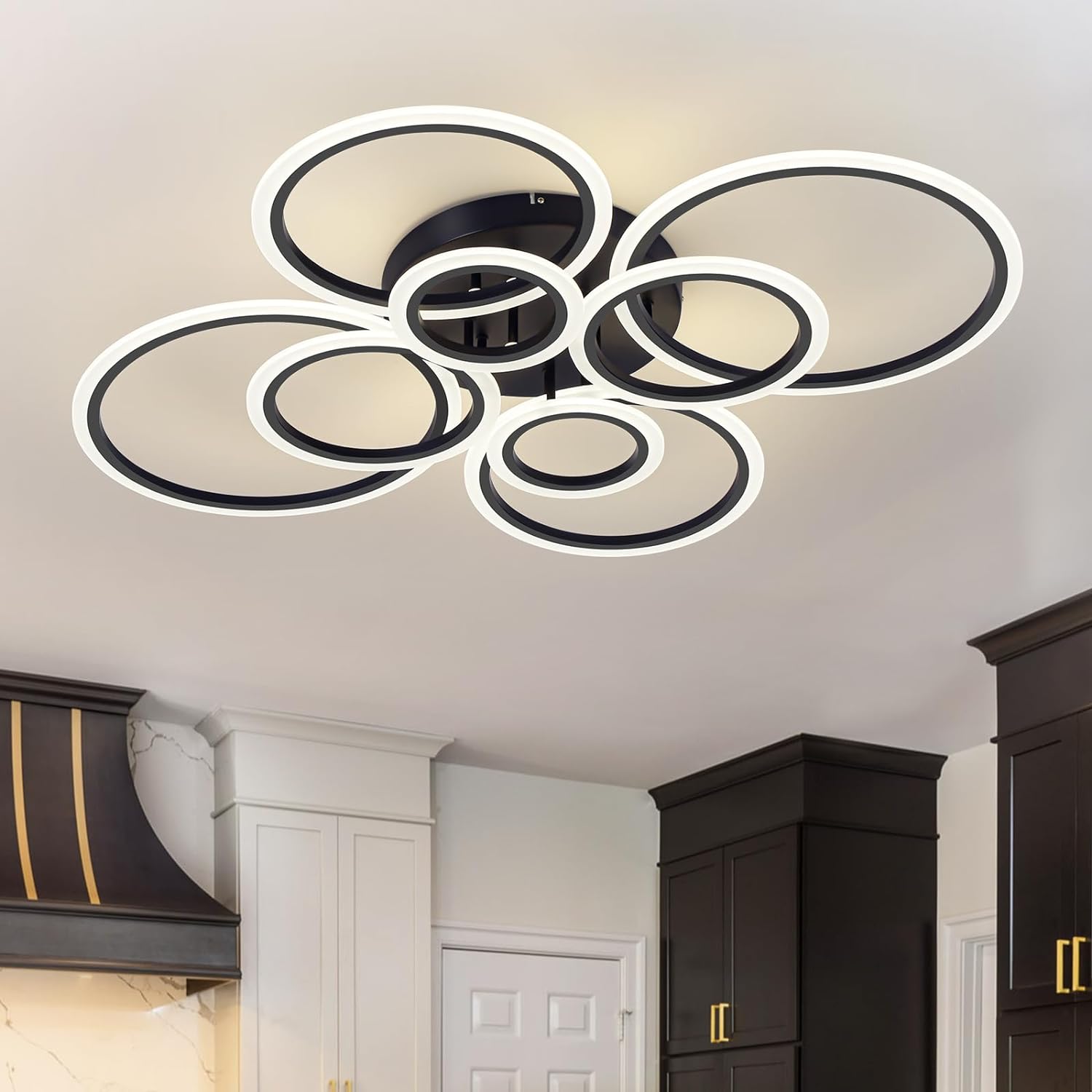 LED осветително тяло Circle 4+4 Gigant Black еквивалент 1000W с дистанционно