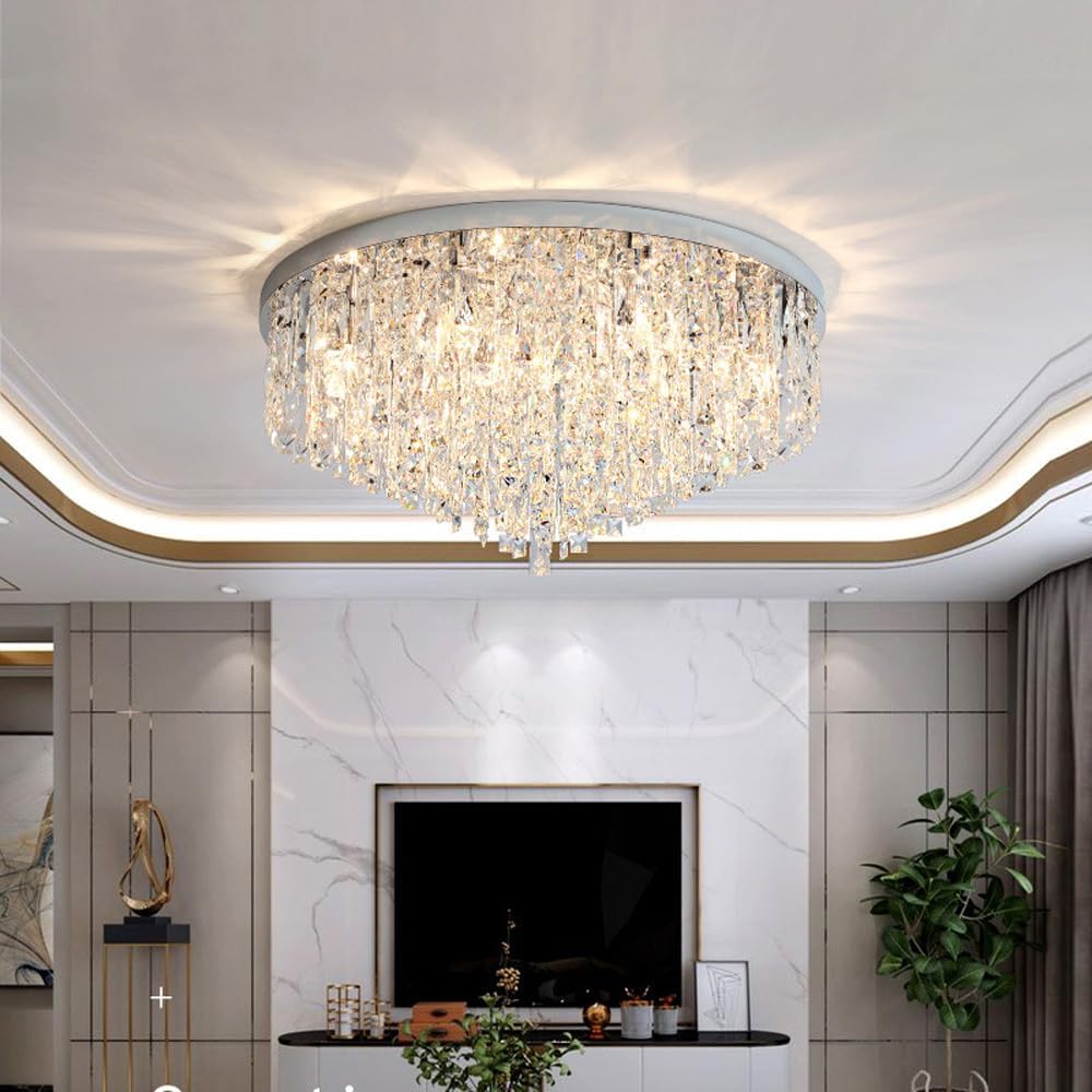 Candelabru Cristal MARY Silver 50cm Telecomanda ARGINTIE / 50CM / CRISTAL Chandeliers