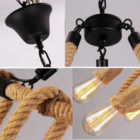 Осветително тяло винтидж Rope Circle 6xE27