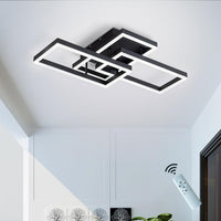 LED осветително тяло 3 Rectangular Shape Black еквивалент 300W с дистанционно