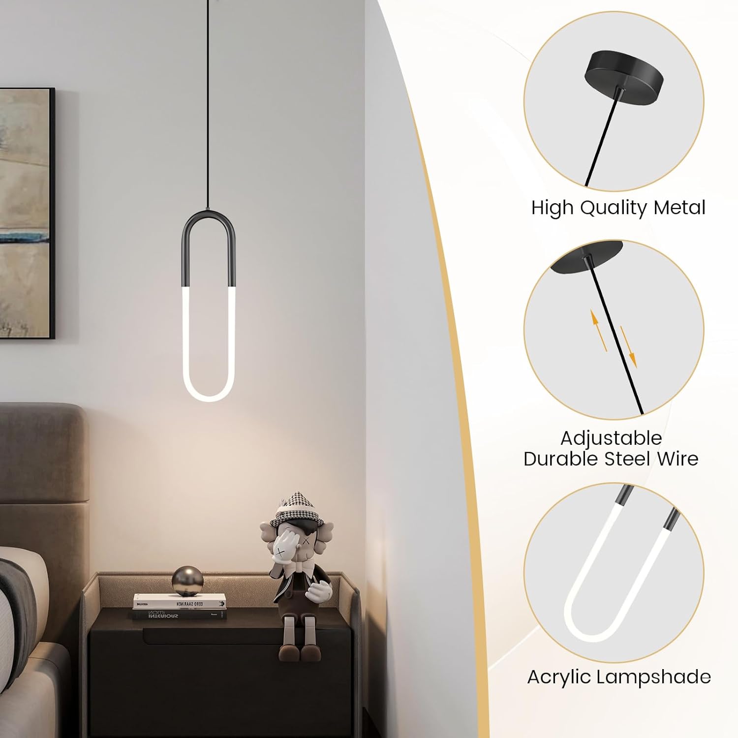 Pendul LED HALO Black Echivalent 140W MINIMALIST DESIGN / NEAGRA led ceiling light