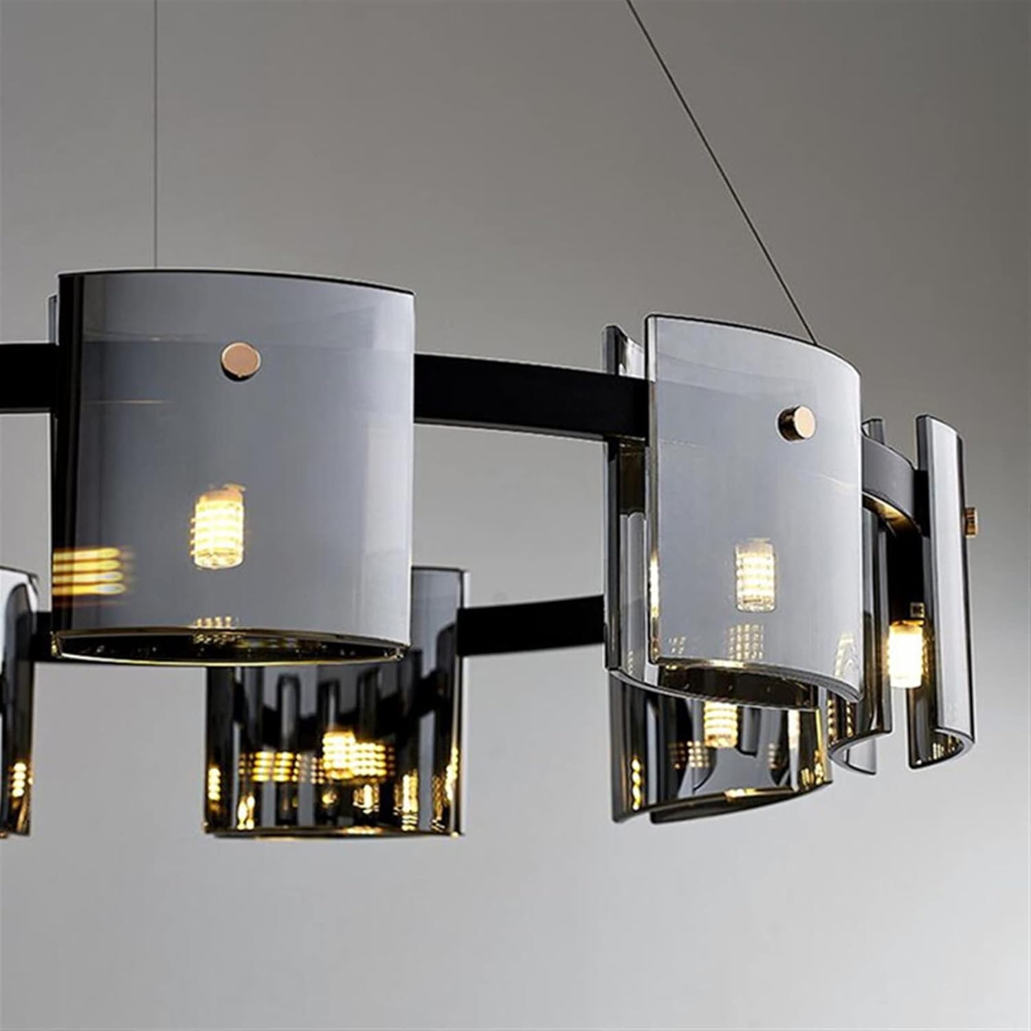 LED пендел Faye Round Black еквивалент 300W