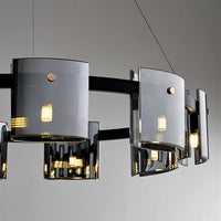 LED пендел Faye Round Black еквивалент 300W