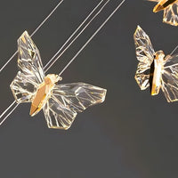 LED осветително тяло тип пендел Golden Butterfly 12 елемента еквивалент 220W с дистанционно