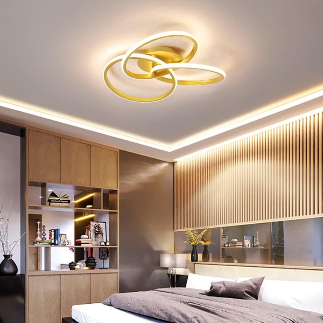 LED осветително тяло Three RINGS Gold еквивалент 400W с дистанционно