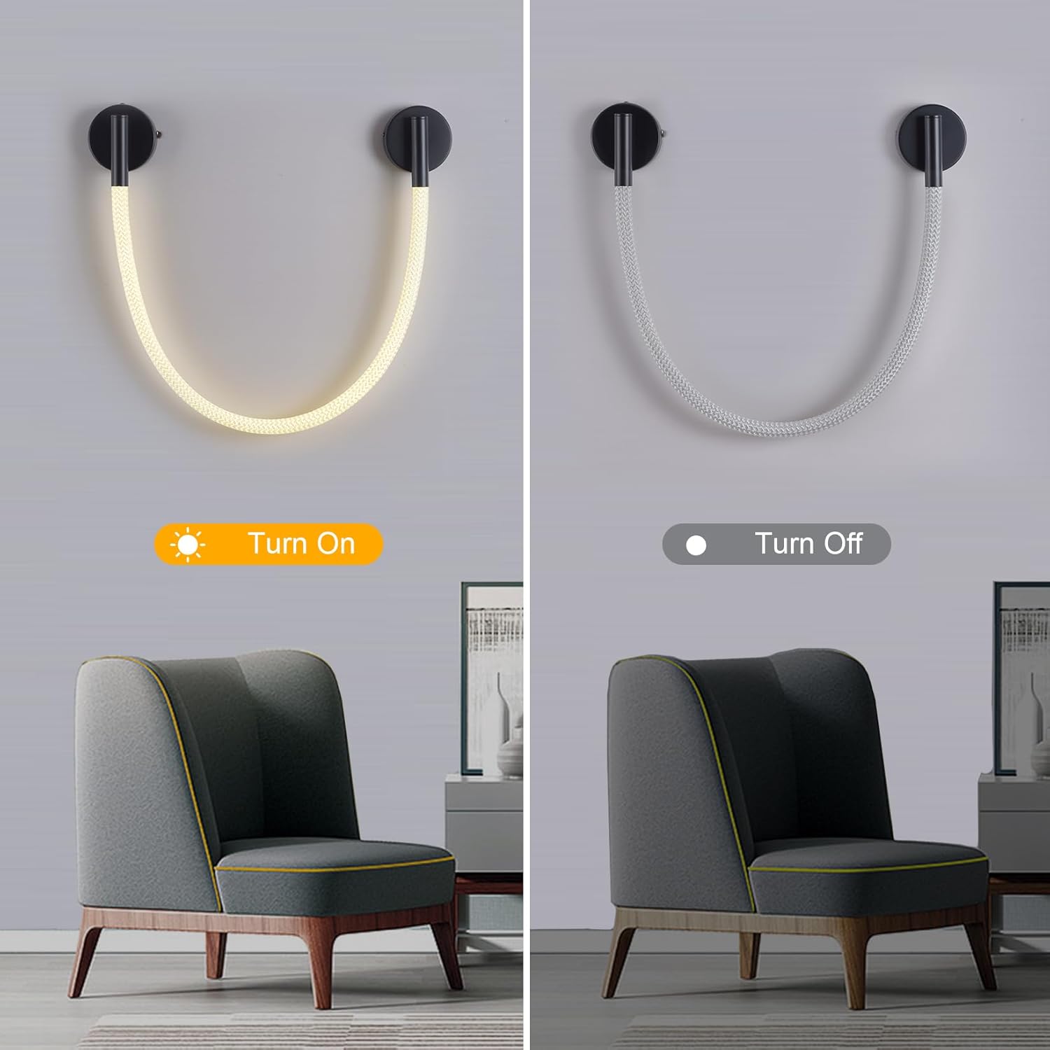 LED аплик Nordic Style Light Rope Tube G4011 Black
