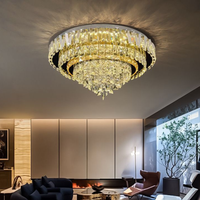 LED осветително тяло от кристал Grandisomo Luce, кръгло, с дистанционно управление, за таванен монтаж