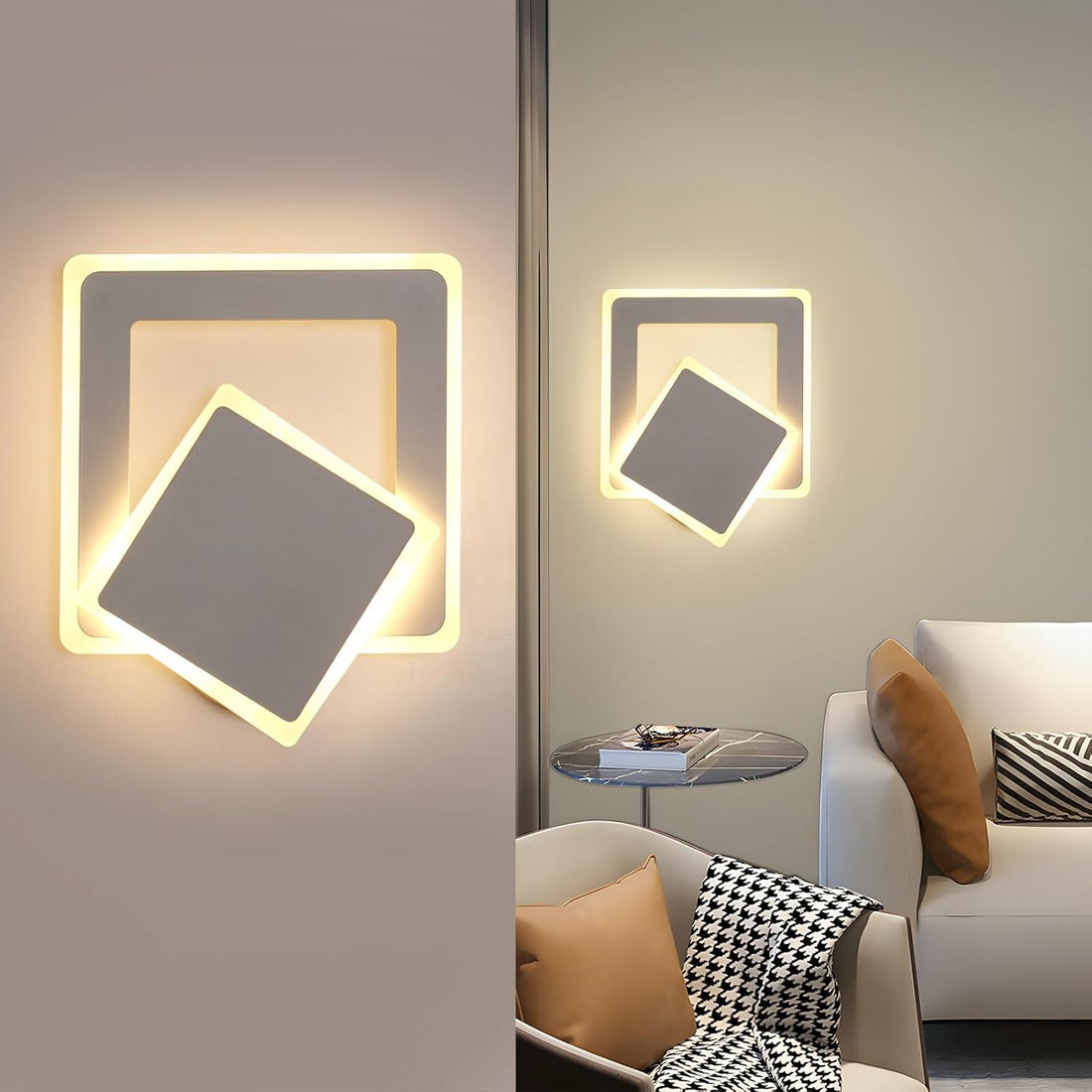 LED аплик Square, регулируем, бял, еквивалент 150W
