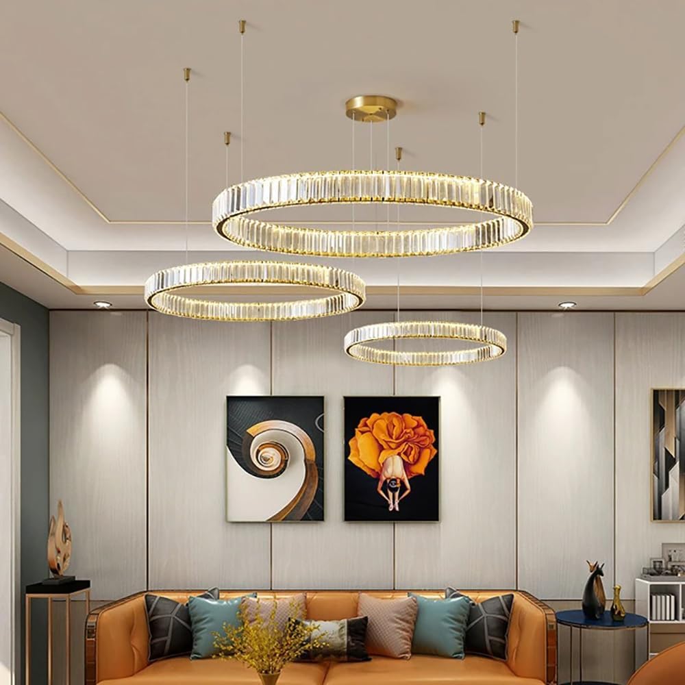 LED осветително тяло Cristal Gold 3 подвижни сегмента, еквивалент 1000W, с дистанционно