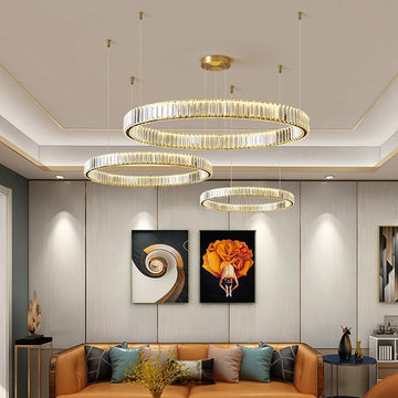 LED осветително тяло Cristal Gold 3 подвижни сегмента, еквивалент 1000W, с дистанционно