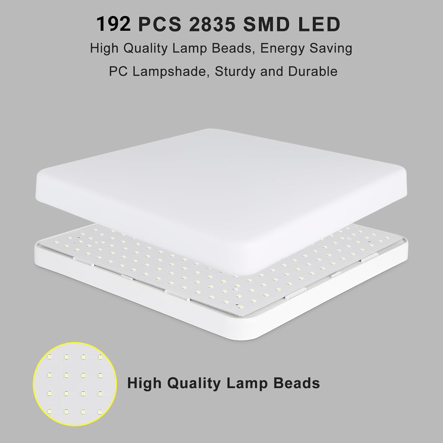 LED плафон 43W FRAMELESS квадратен, еквивалентен на 400W
