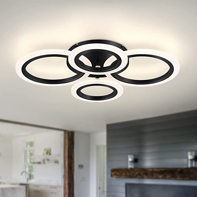 LED осветително тяло 2+2 CIRCLE BLACK Еквивалент 400W Дистанционно