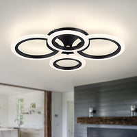 LED осветително тяло 2+2 CIRCLE BLACK Еквивалент 400W Дистанционно