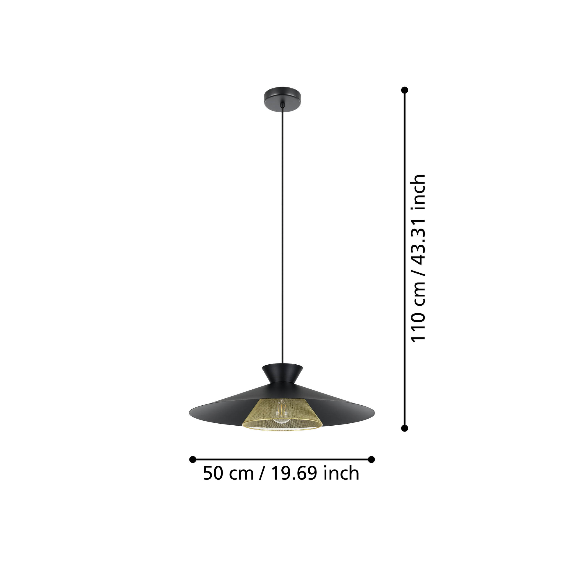 Пендел GRIZEDALE Black 110CM Eglo