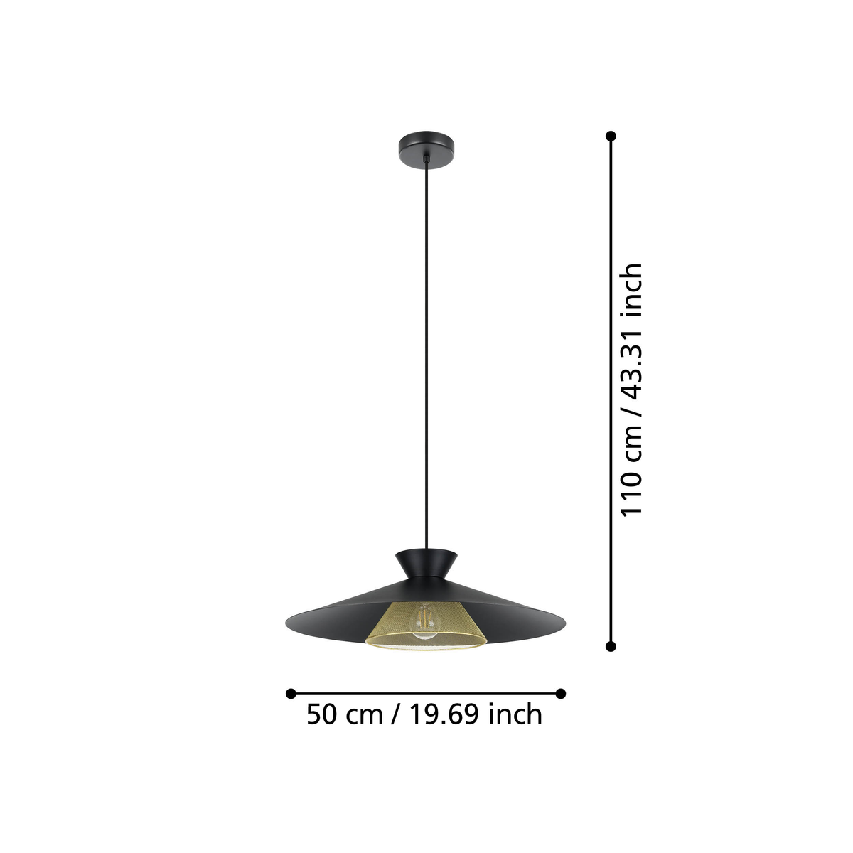 Пендел GRIZEDALE Black 110CM Eglo