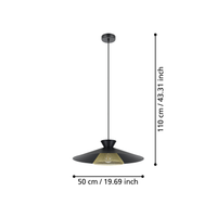 Пендел GRIZEDALE Black 110CM Eglo