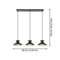 Осветително тяло висящо GRIZEDALE Black 110CM