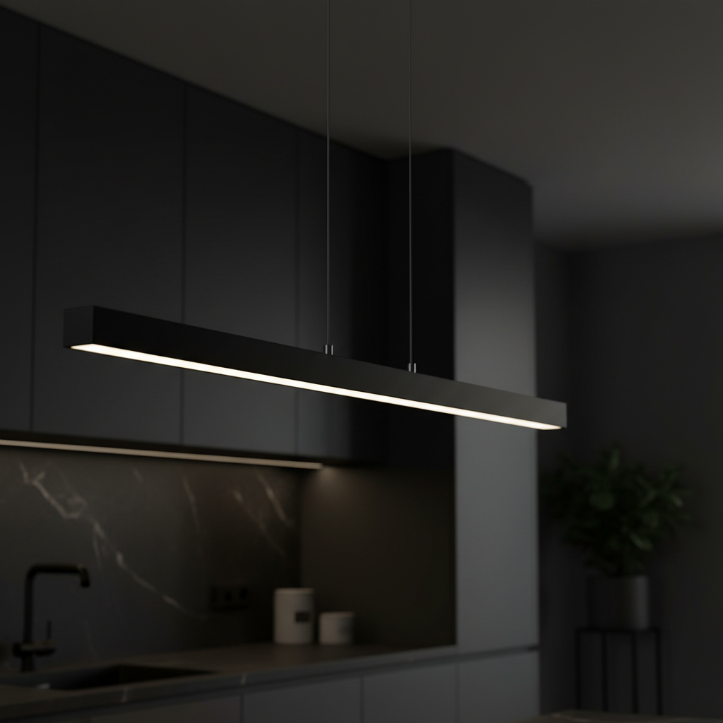 LED висящо осветително тяло MARCO Black 115,5CM линейно – еквивалент 350W