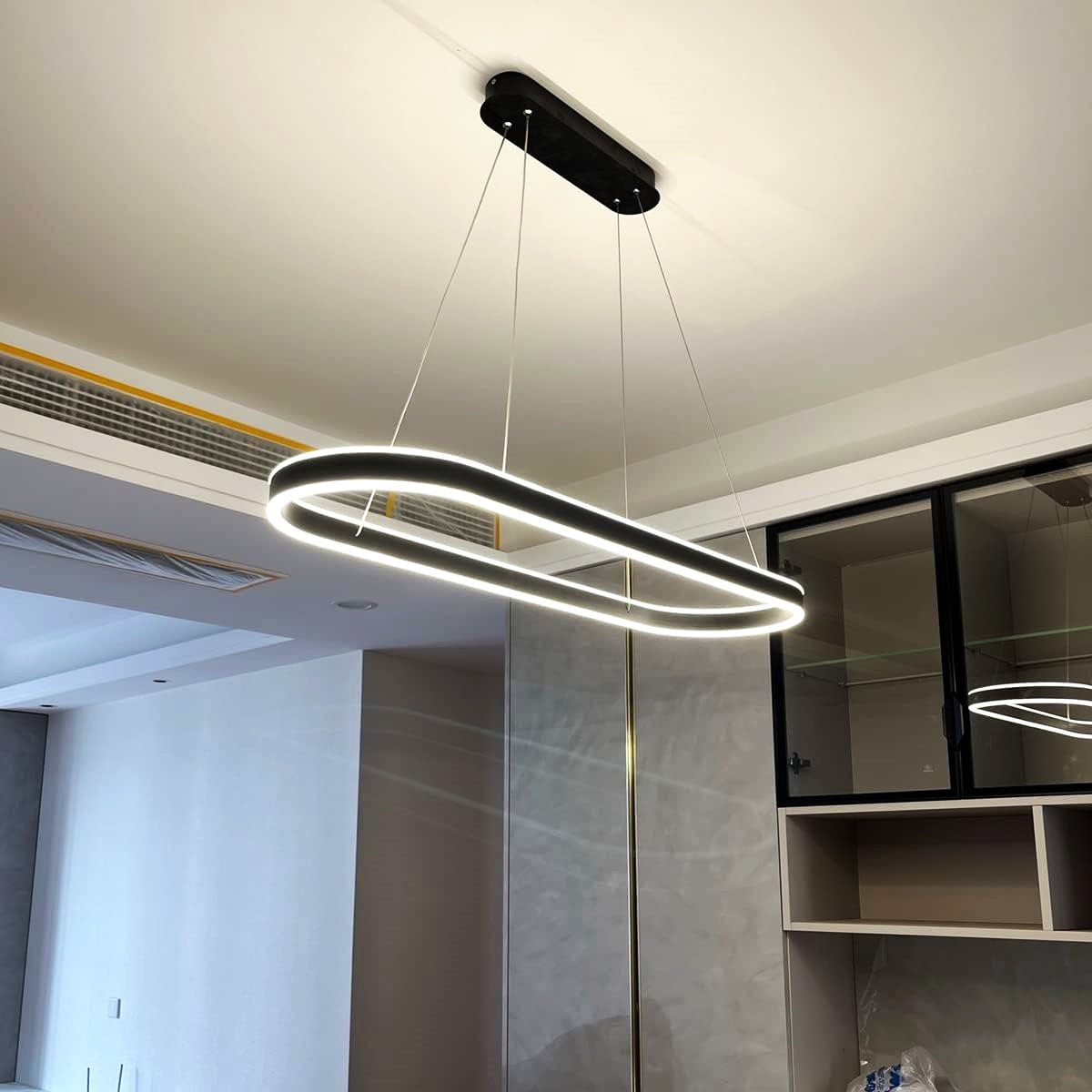 LED осветително тяло KING Black 1 сегмент овал еквивалент 400W с дистанционно