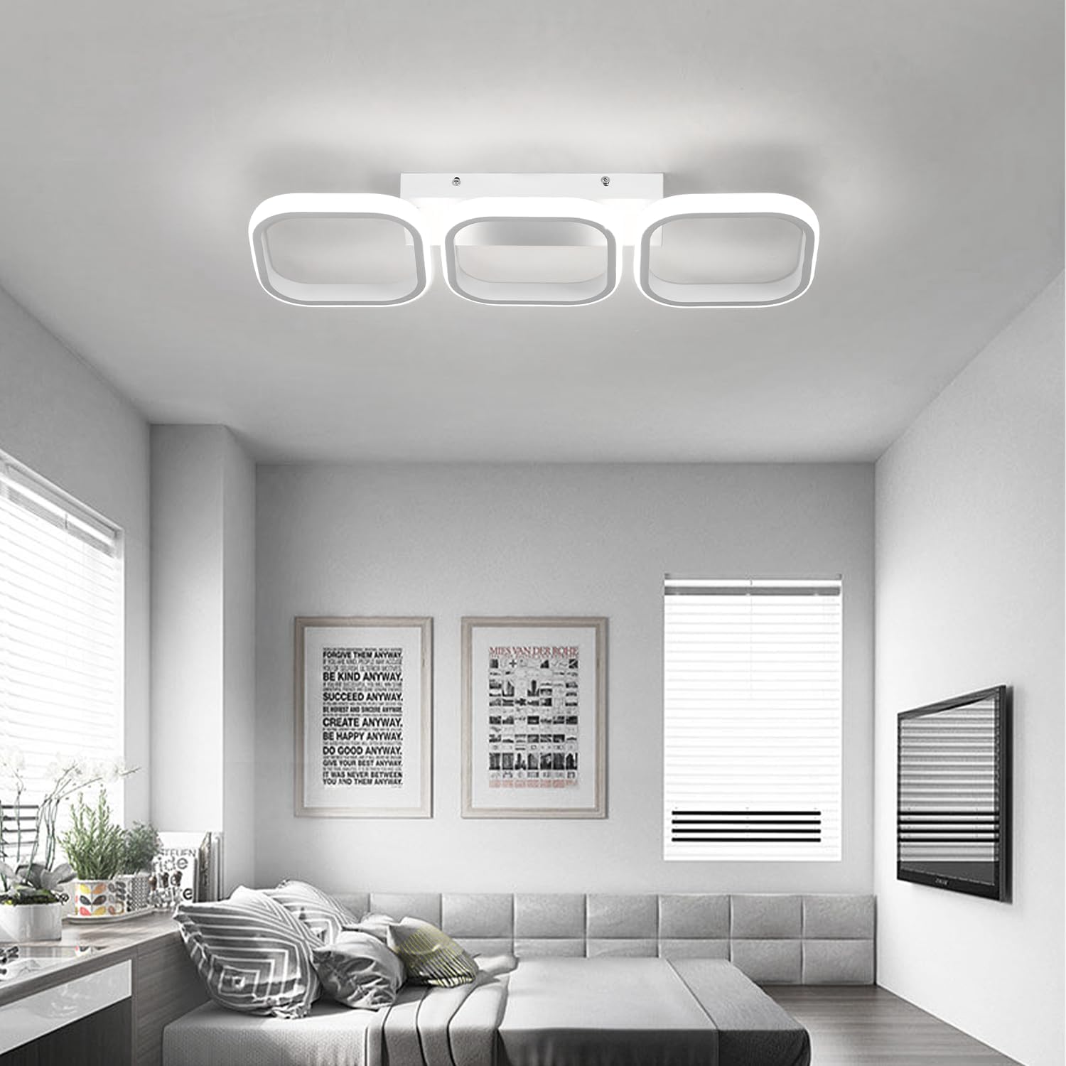 LED осветително тяло 60W ENZO SQUARE БЯЛ Еквивалент 300W