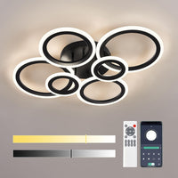 LED осветително тяло 4+2 CIRCLE MAXI Black SMART Еквивалент 600W