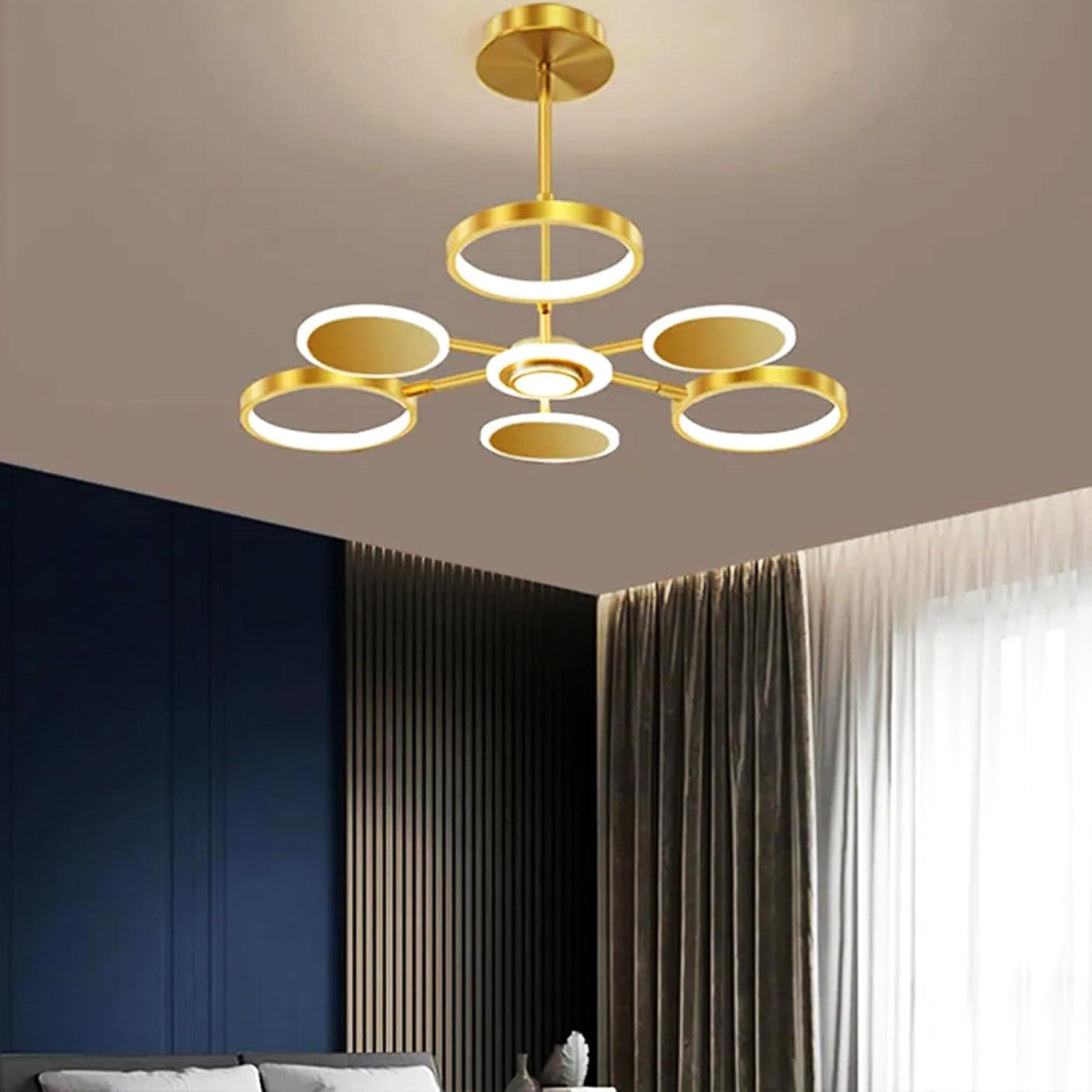 LED осветително тяло Gambit Gold 3+3+1 Регулируеми рамена Еквивалент 500W Дистанционно