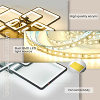 LED осветително тяло SQUARE 8 BIG Black Еквивалент 1200W Дистанционно управление