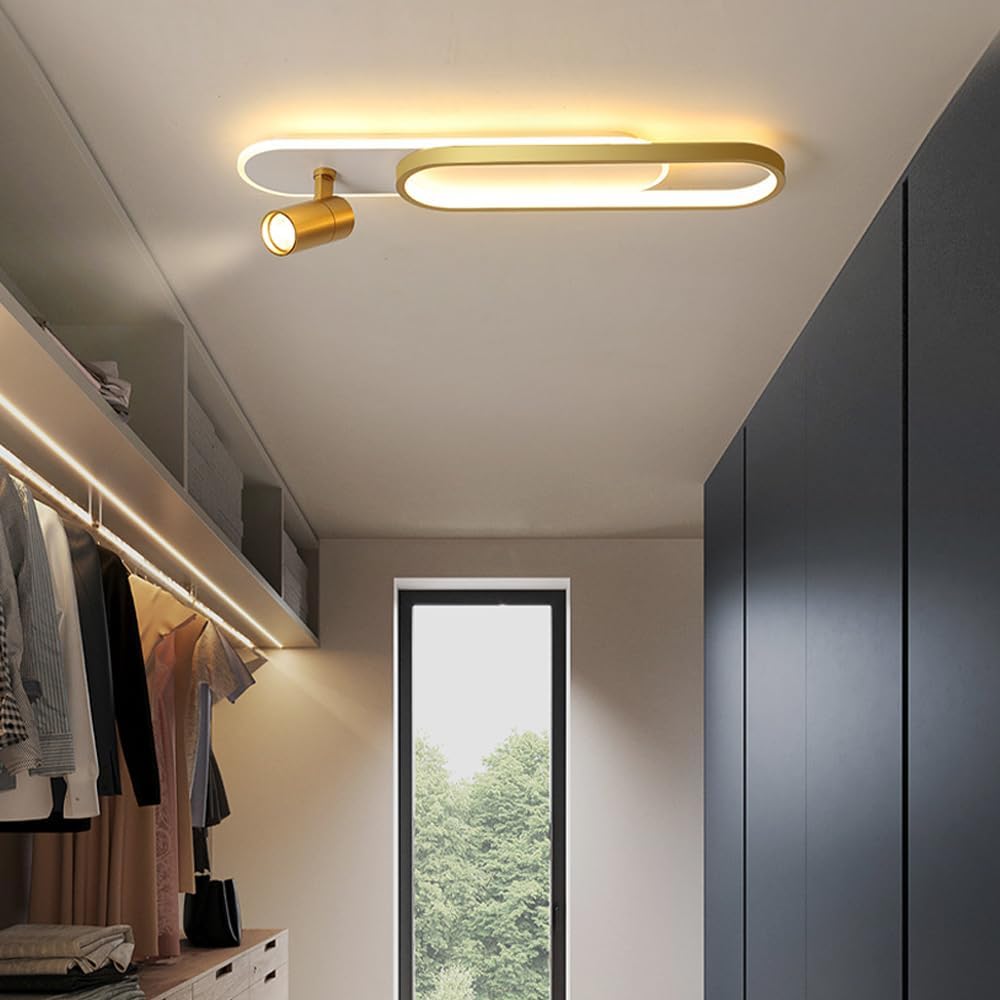 LED аплик със спотове 60 cm Бял + Златист – еквивалент 200W
