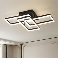 LED осветително тяло 3 Rectangular Shape Black еквивалент 300W с дистанционно