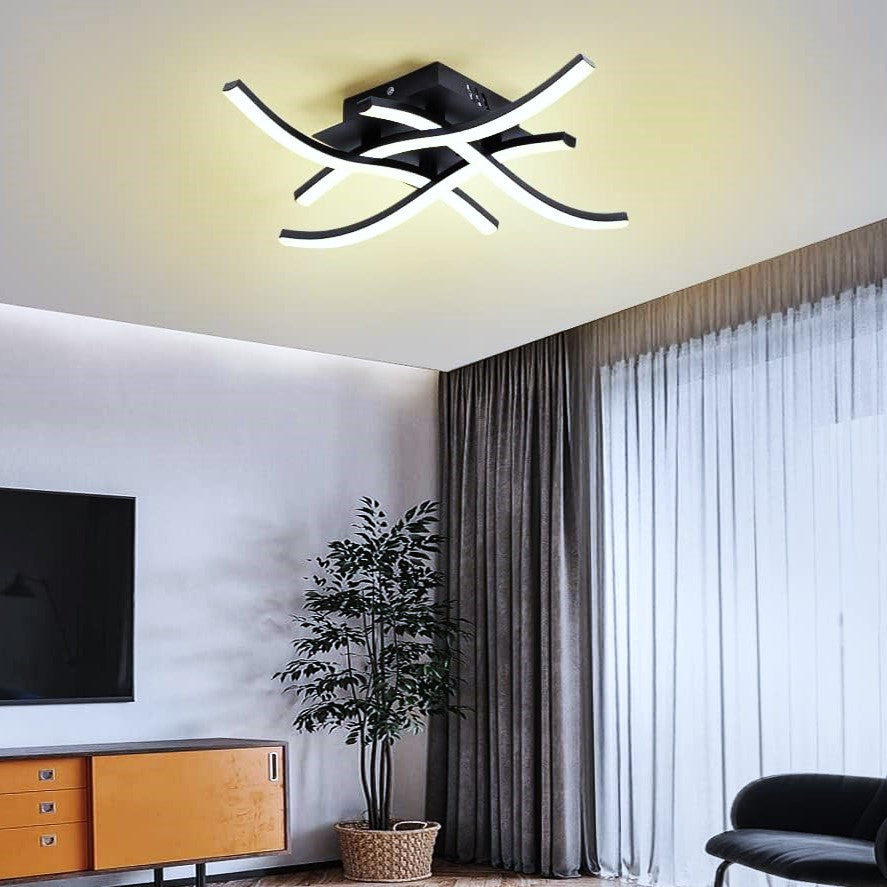 LED аплик Waves Lines Black еквивалент 300W