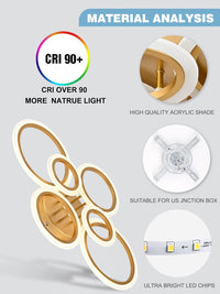 LED осветително тяло 4+2 CIRCLE MAXI GOLD Еквивалент 600W Дистанционно управление